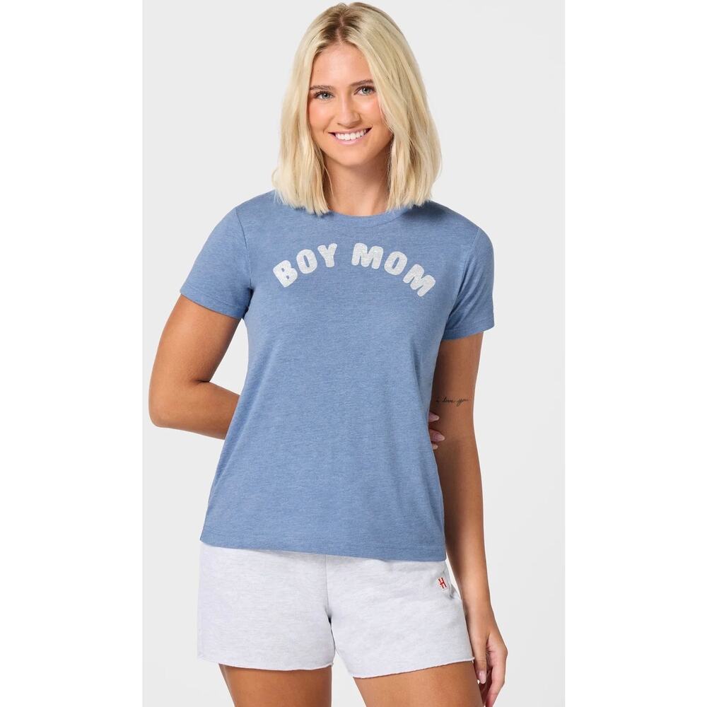 Homage Super Soft Light Blue “Boy Mom” T-Shirt-Size S